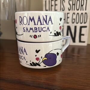 Espresso/cappuccino mugs Elegant White and Purple